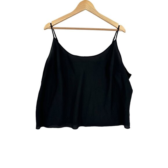 Talbots Camisole Womens Size 22W Petite Cropped Fairygoth Whimsigoth Black - Picture 1 of 5